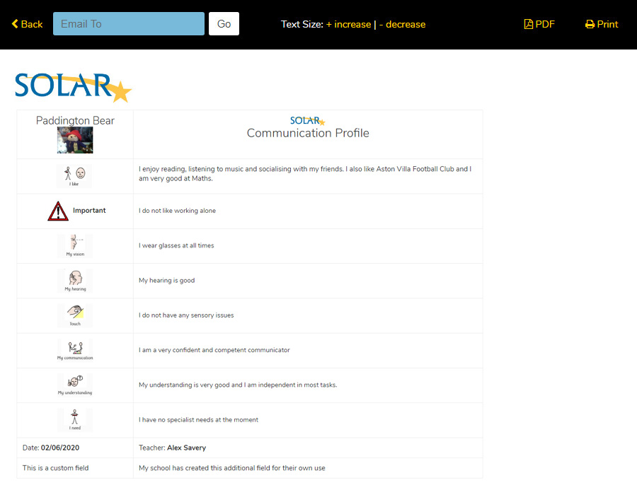 Communication Profile Form